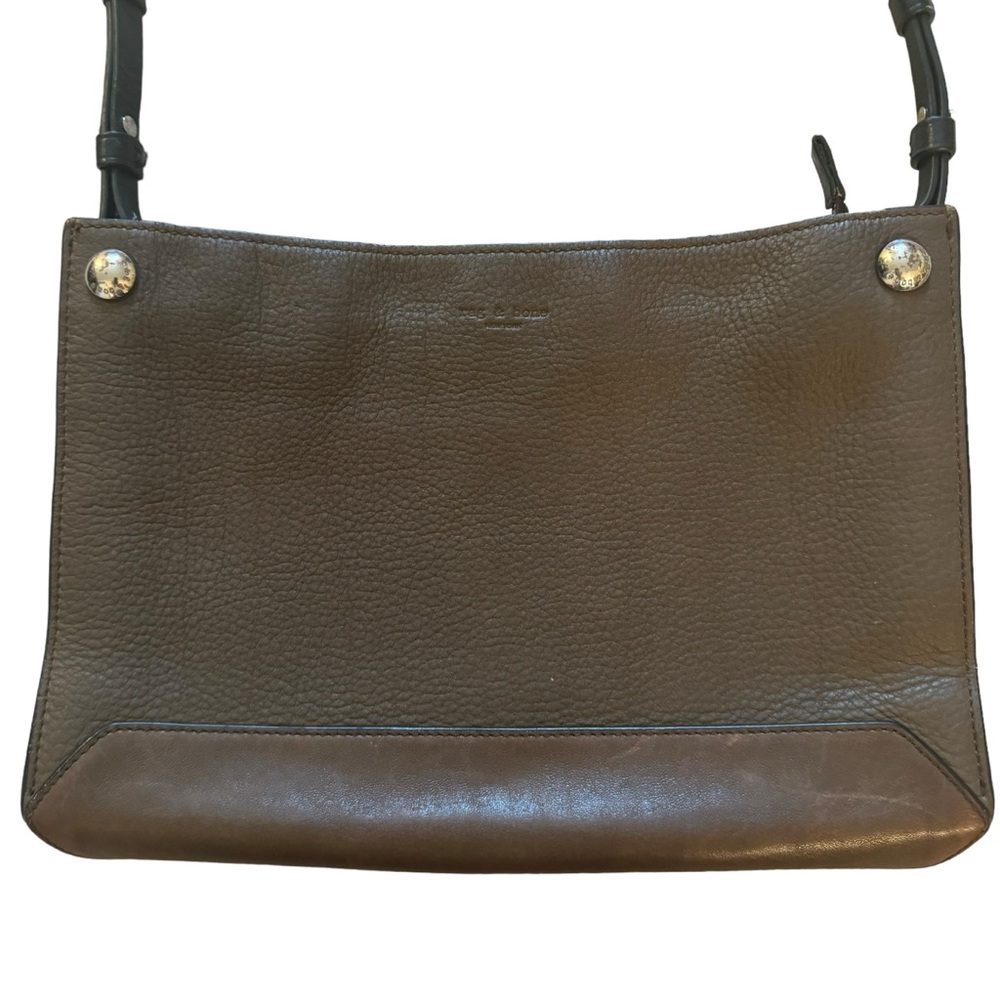 Rag & Bone Compass Crossbody Bag Dark Green Colorblock Leather Convertible Purse